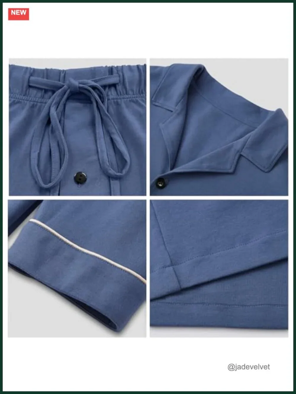 Men's 100% Cotton Short Sleeve Pajama Set Notched Collar Sleepwear with Pockets